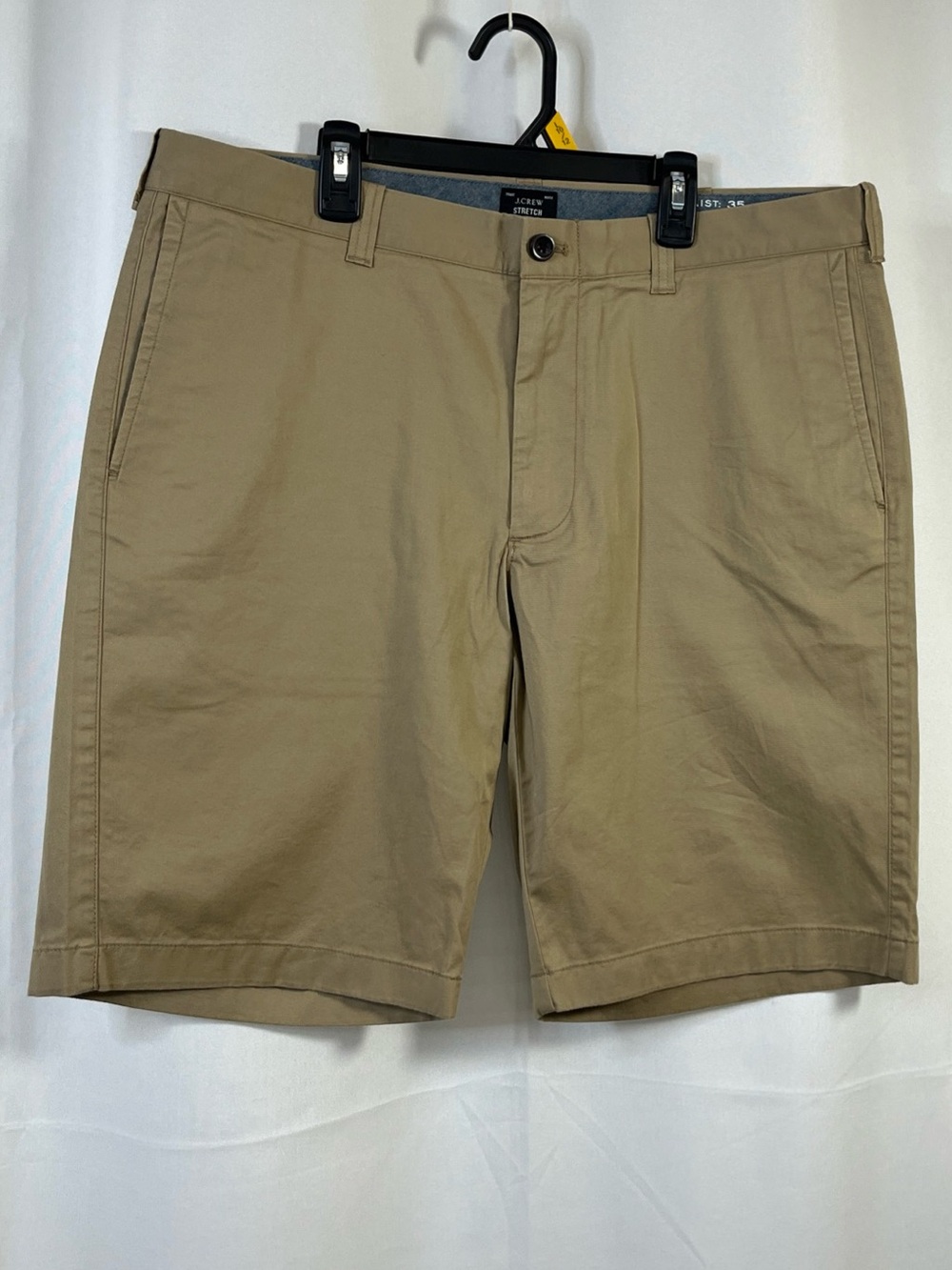 NWT J. Crew Men's Shorts Size 35 Tan Stretch Chino 10.5"